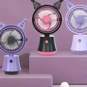 Cute girl with cartoon small fan FQ1537
