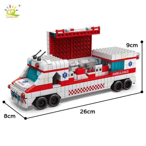 Building Blocks Mini City Hospital Playset: Emergency Vehicle & Rescue Figures, DIY Construction Toys for Kids - Image 5