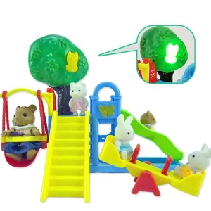 Amusement Park Toy for Kids with Slide, Seesaw & Swing