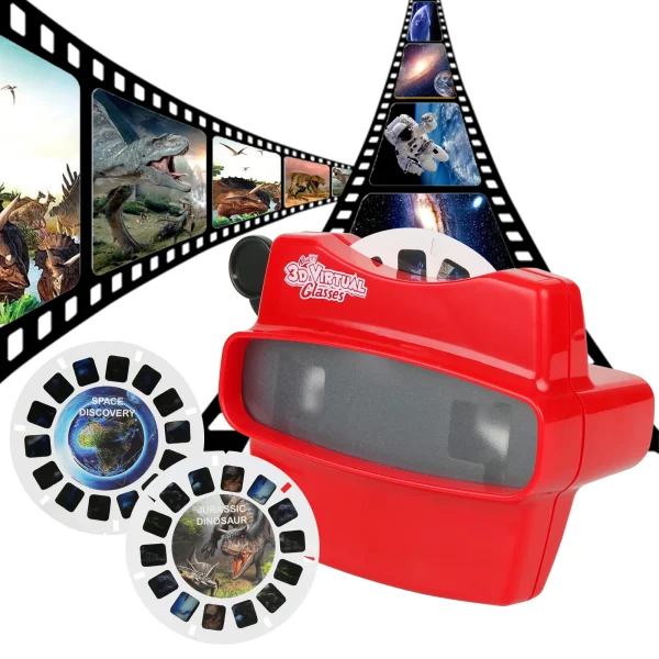 3D View Masters for Kids with 2 Reel(Red)
