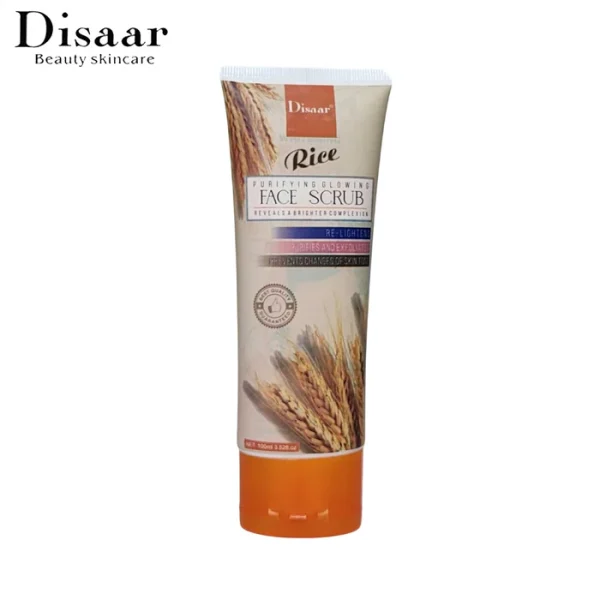 Disaar Rice Face Scrub Reveals a Brighter Complexion.