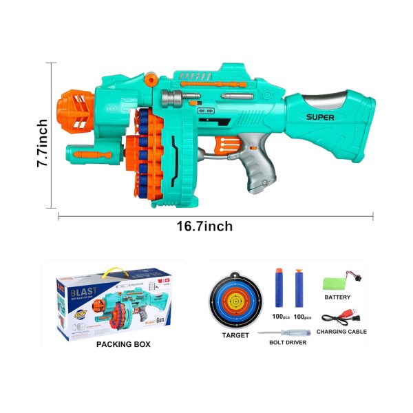 Blast Soft Bullet Toy Gun Automatic Drum Gun - Image 4