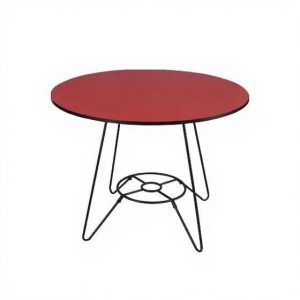 Boss B-236-W Steel Wooden Round Table 39″ With Silver Frame