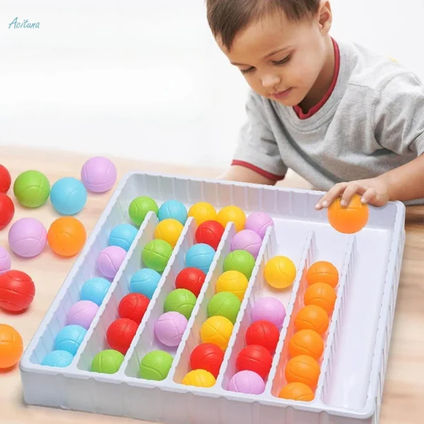 Color Sorting Ball Game ,Early Development Rainbow Balls Sensory Game ,For Preschool Ages Kids: - Image 2