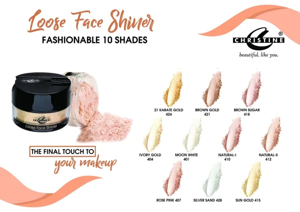 Christine Loose Face Shiner – 10 Beautiful Shades - Image 2
