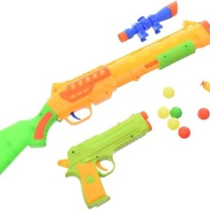 Plastic Shotgun Toy Amazing Design With Colorful Small Balls And Microscopy Add More Funny For Children 