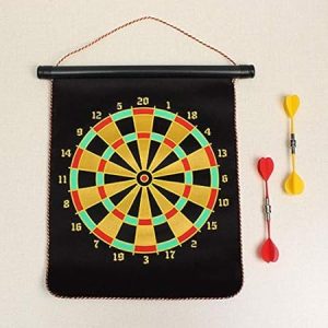12 inch Folding Magnetic Velvet Plastic Steel Magnet Reversible Dart Board Two-Sides with 4 Dart Board Game