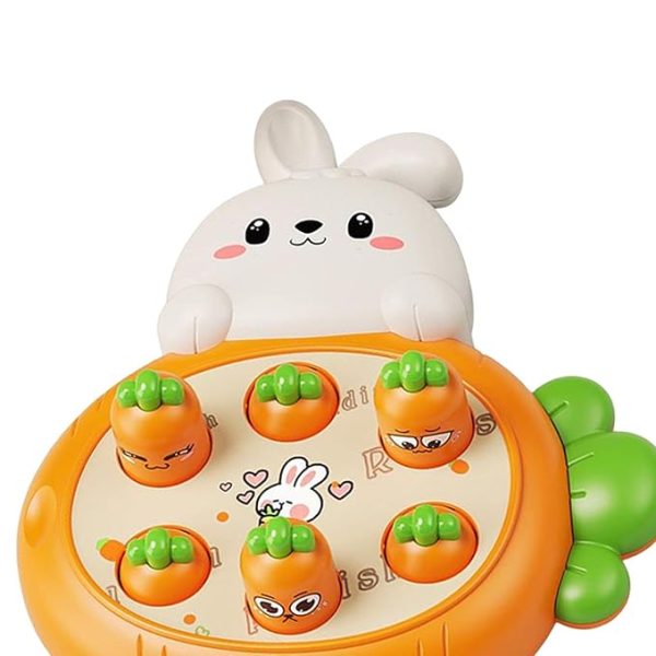 Hammering Pounding Toys Cute Rabbit with Hammer Suckers for Game Activity Orange 2 Mallet ,Developmental Baby Toys - Image 4