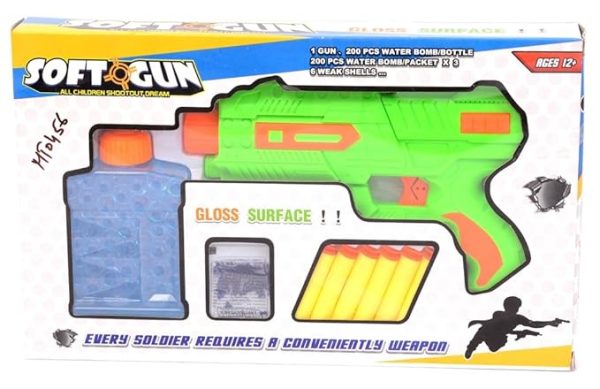 Soft-Gun with Soft Darts and Water Balls Gun Pistol New: - Image 3