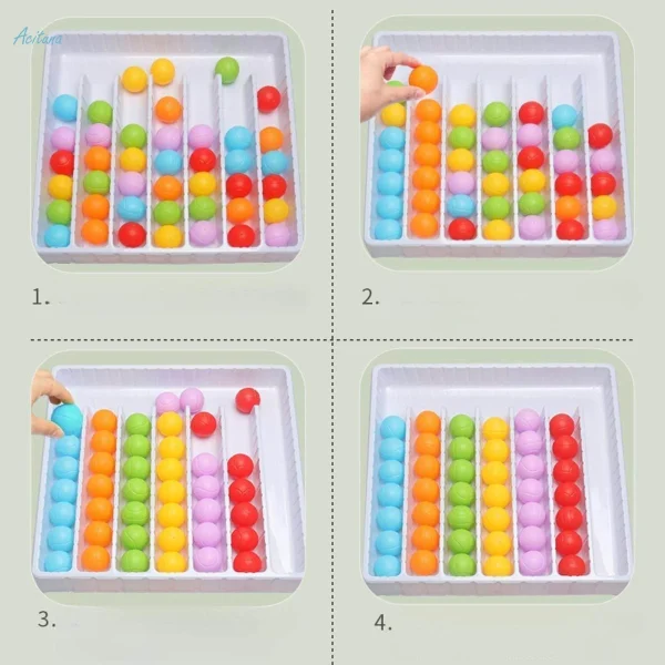 Color Sorting Ball Game ,Early Development Rainbow Balls Sensory Game ,For Preschool Ages Kids: - Image 3