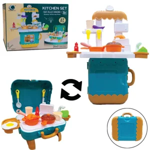 27 Pcs Kitchen Set Toy For Kids Briefcase style kitchen set.