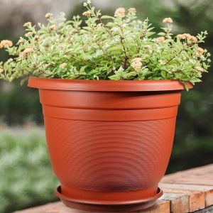 Full Plastic Flower Pots with plate B-303