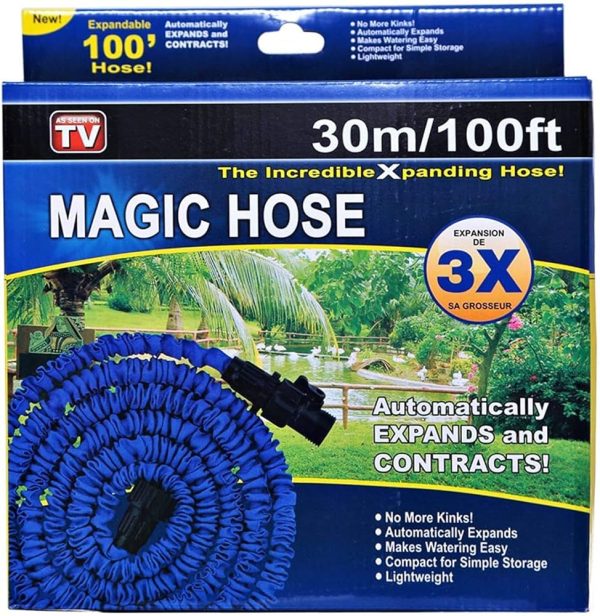 Multi Function 100ft 30 M Expandable Flexible Magic Water Hose Pipe With Spray Nozzle Garden Hose
