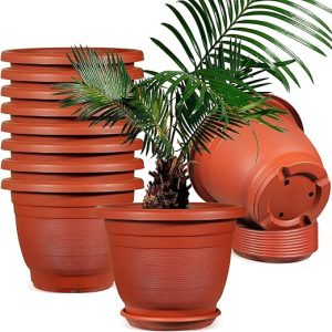 Full Plastic Flower Pots with plate B-302