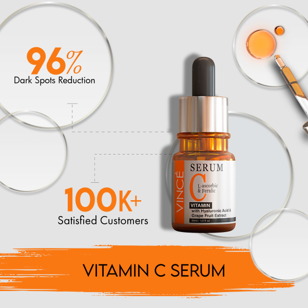 Vince Vitamin C Serum With Hyaluronic acid And Grape Fruit Extract, 30 ml. - Image 2