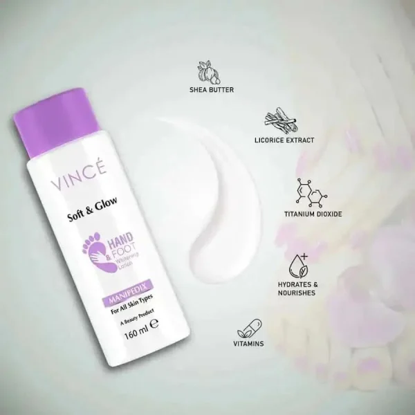 Vince Soft & Glow (Hand & Foot Whitening Lotion) 160ml - Image 3