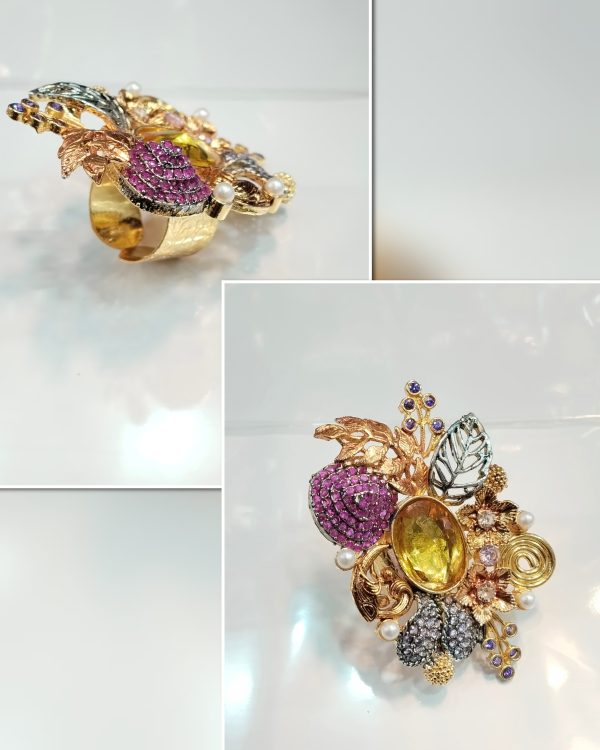 Unique And stylish casting Made Zircon stones Adjustable Ring Exclusive By Unique Fancy Jewellery. - Image 11