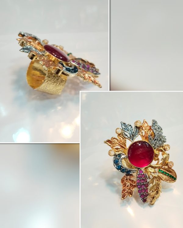 Unique And stylish casting Made Zircon stones Adjustable Ring Exclusive By Unique Fancy Jewellery. - Image 9