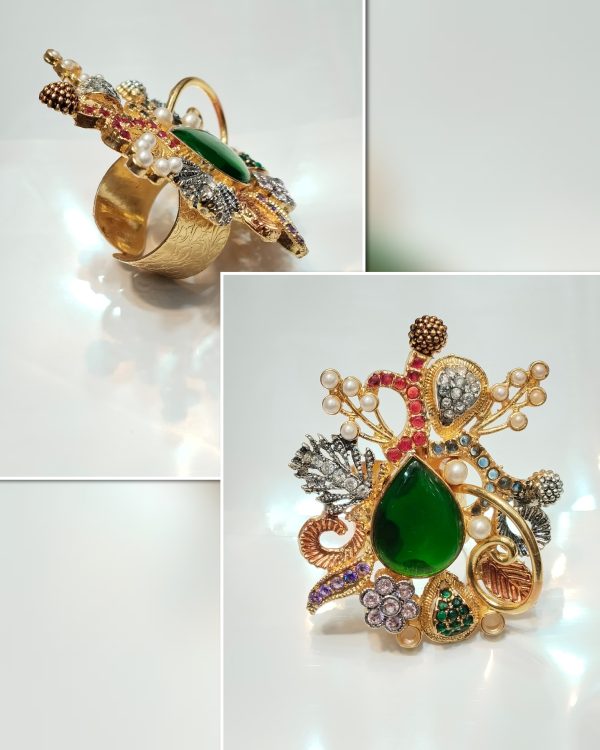 Unique And stylish casting Made Zircon stones Adjustable Ring Exclusive By Unique Fancy Jewellery. - Image 5