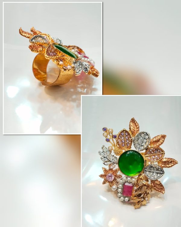 Unique And stylish casting Made Zircon stones Adjustable Ring Exclusive By Unique Fancy Jewellery. - Image 3