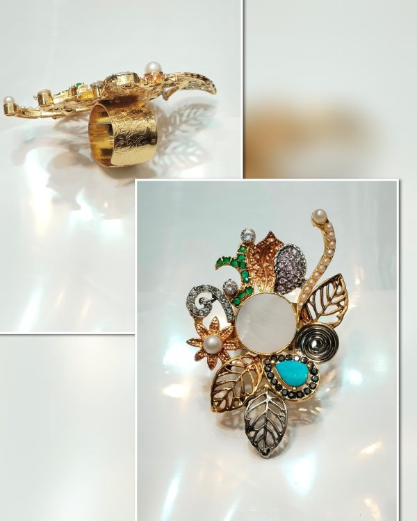 Unique And stylish casting Made Zircon stones Adjustable Ring Exclusive By Unique Fancy Jewellery. - Image 2