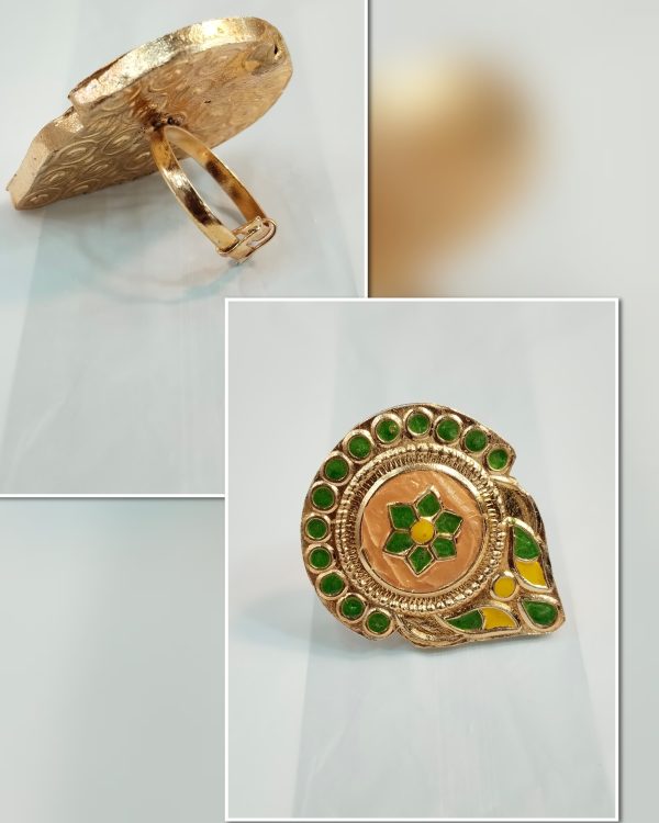 Thap'pa Kundan Made Adjustable Rings Exclusive By Unique Fancy Jewellery. - Image 15