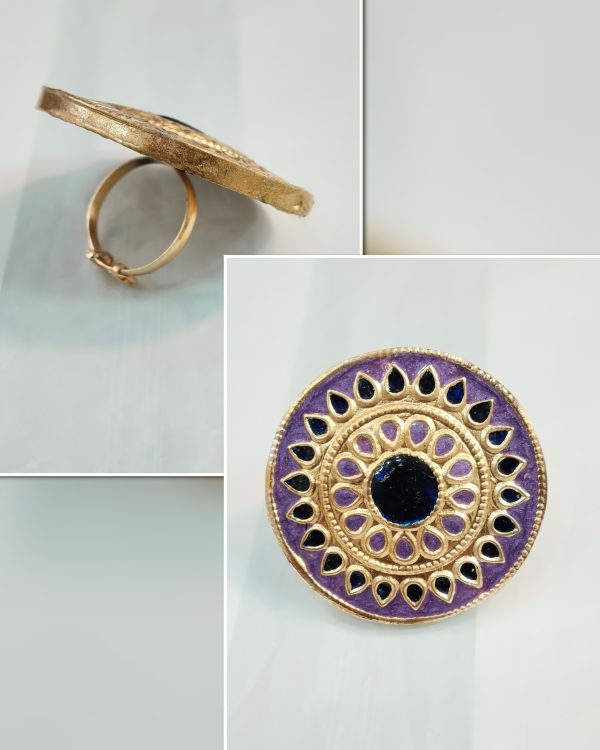 Thap'pa Kundan Made Adjustable Rings Exclusive By Unique Fancy Jewellery. - Image 13