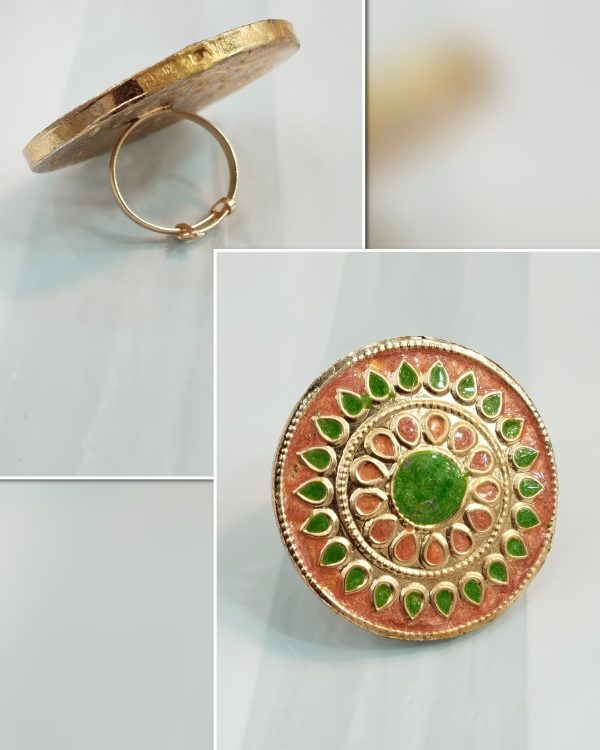 Thap'pa Kundan Made Adjustable Rings Exclusive By Unique Fancy Jewellery. - Image 10
