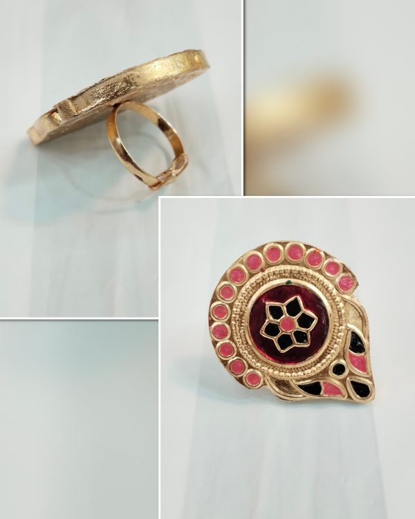 Thap'pa Kundan Made Adjustable Rings Exclusive By Unique Fancy Jewellery. - Image 9