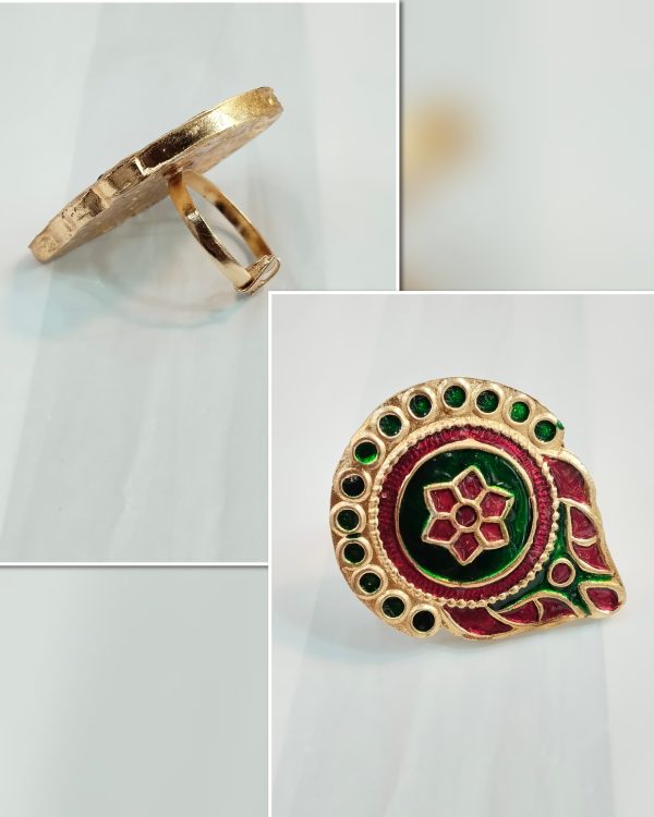 Thap'pa Kundan Made Adjustable Rings Exclusive By Unique Fancy Jewellery.