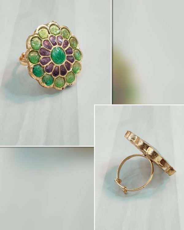 Thap'pa Kundan Made Adjustable Rings Exclusive By Unique Fancy Jewellery. - Image 7