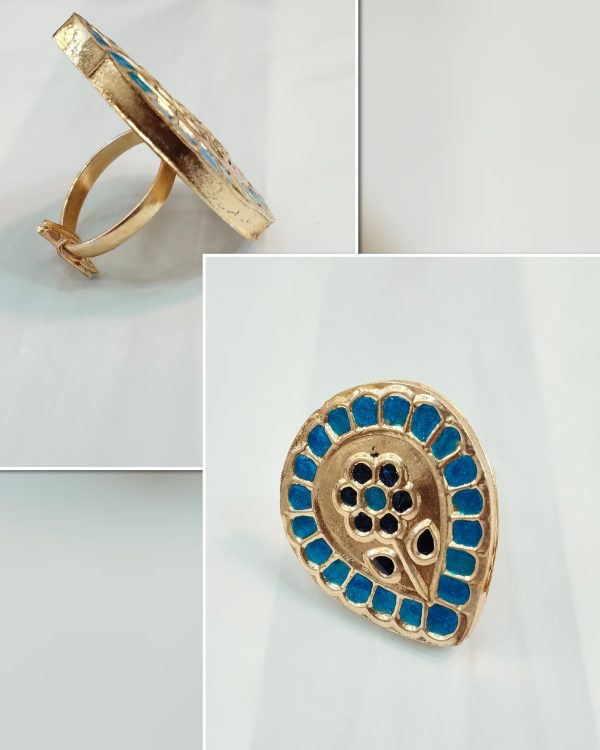 Thap'pa Kundan Made Adjustable Rings Exclusive By Unique Fancy Jewellery. - Image 5