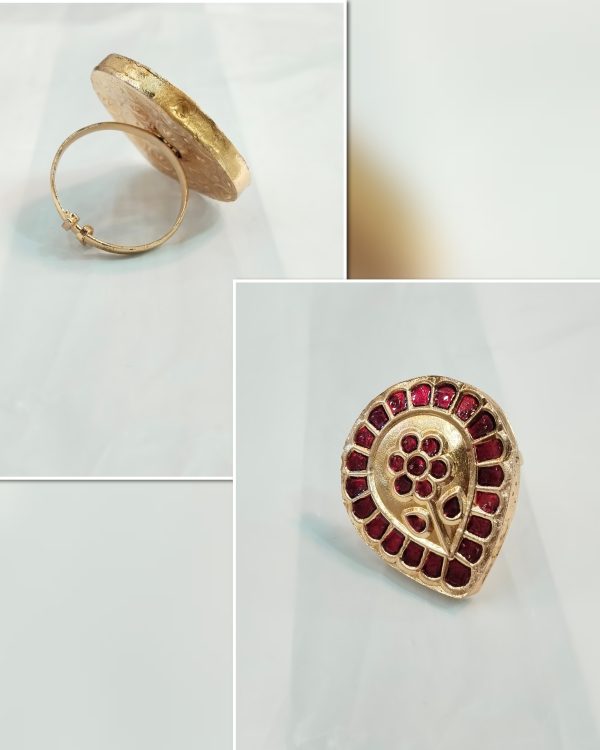 Thap'pa Kundan Made Adjustable Rings Exclusive By Unique Fancy Jewellery. - Image 4