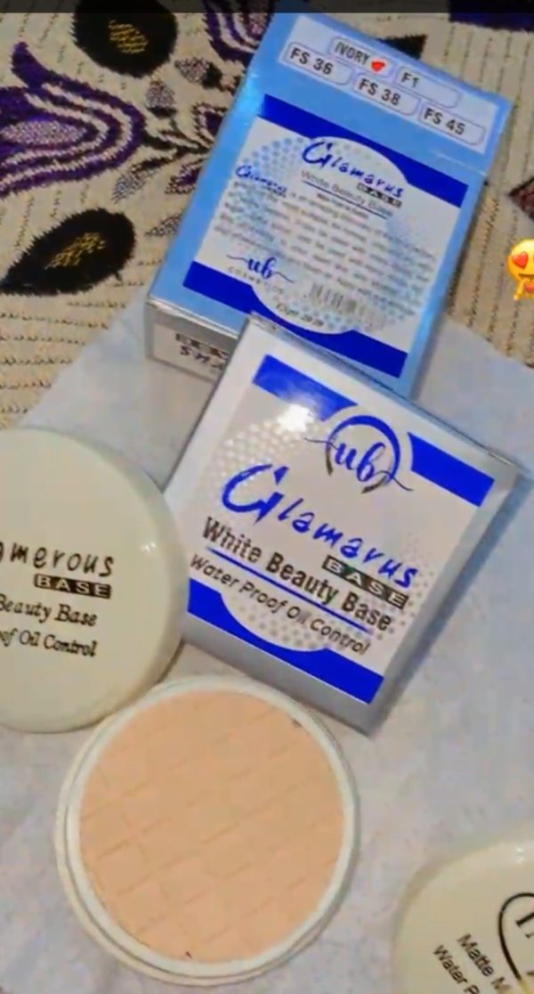 Glamorous Base, White Beauty Makeup Base, Waterproof, long lasting Foundation.