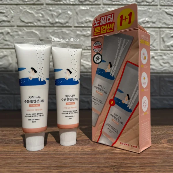 2 Pack Round Lab Birch Juice Moisturizing Sun Cream 50ML Set SPF50+ PA++++ - Image 3