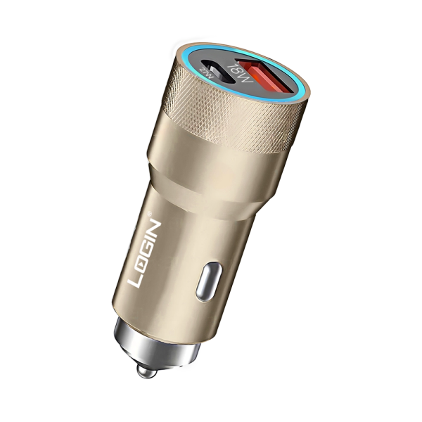 Login L-601 Car Charger, 45 W, PD To PD (Purple, Beige). - Image 2