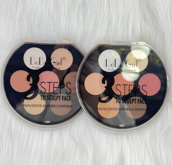 DoDo Girl Blush Highlight Custom private label pigmented 3 in 1Makeup blush crystal loose highlighter powder contour palette - Image 2