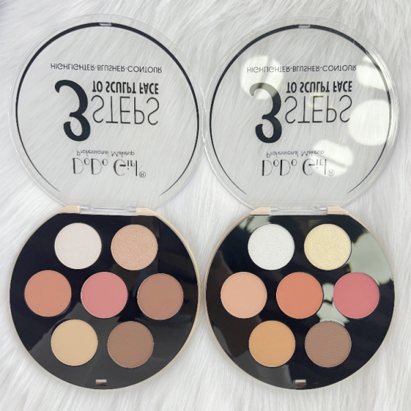 DoDo Girl Blush Highlight Custom private label pigmented 3 in 1Makeup blush crystal loose highlighter powder contour palette - Image 4