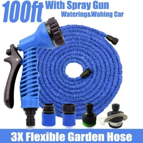 Multi Function 100ft 30 M Expandable Flexible Magic Water Hose Pipe With Spray Nozzle Garden Hose - Image 4