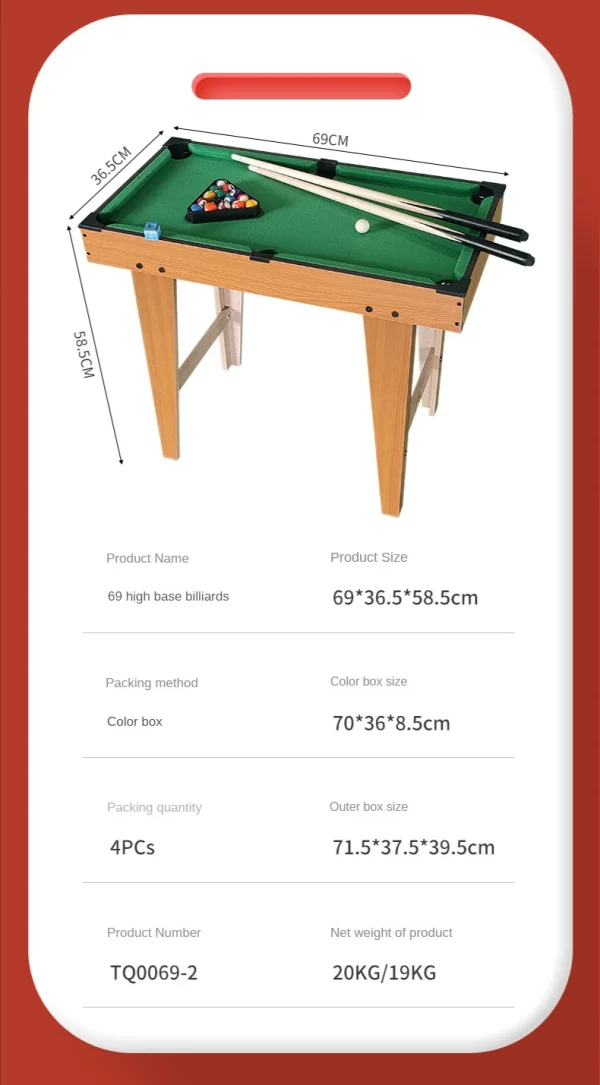 Mini Pool Table Billiards Snooker Toy Party Montessori Sports Table Game - Image 2