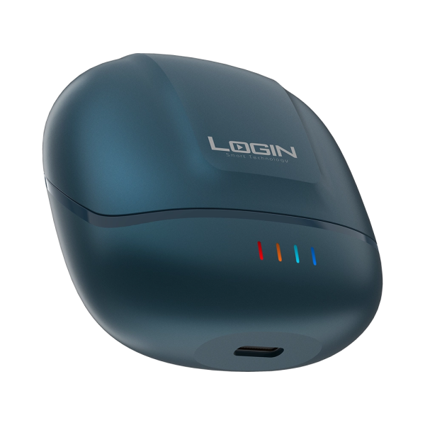 Login L-206 Earbuds, Wireless,  Bluetooth, 400 mAh Battery (Dark Blue). - Image 2
