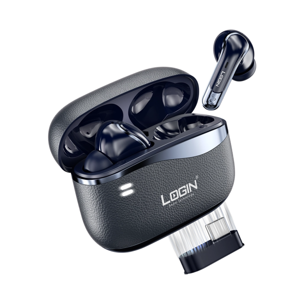 Login L-212 Earbuds, With ANC+ENC+Gaming (Dark Blue). - Image 3