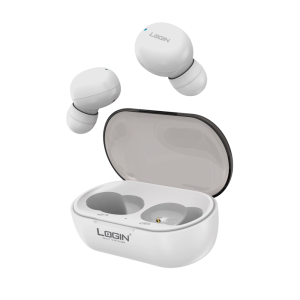 Login L-201 AirDots, Anti-Drop Adaptive Fit, Wireless, Bluetooth AirDots, (White).