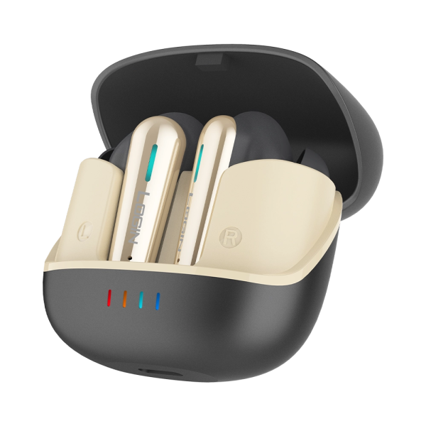 Login L-206 Earbuds, Wireless, Bluetooth, 400 mAh Battery (Golden). - Image 4