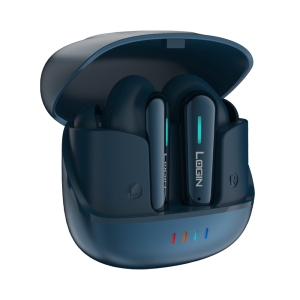 Login L-206 Earbuds, Wireless,  Bluetooth, 400 mAh Battery (Dark Blue).