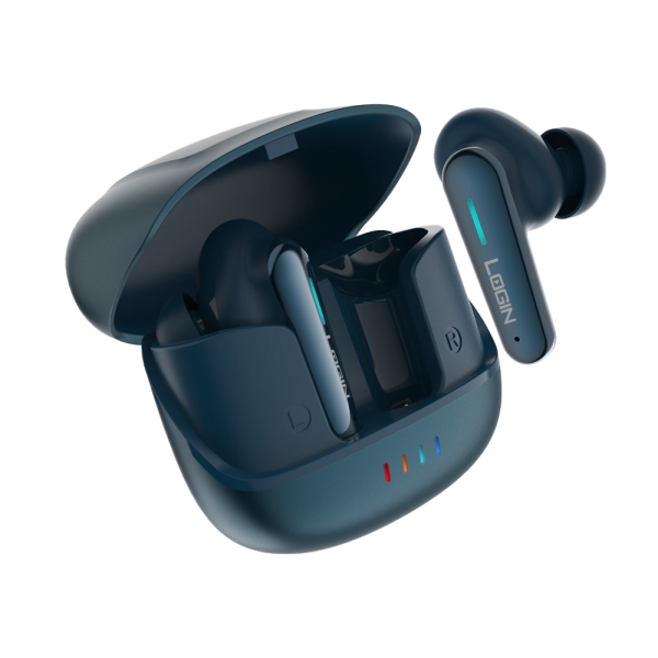 Login L-206 Earbuds, Wireless,  Bluetooth, 400 mAh Battery (Dark Blue). - Image 4