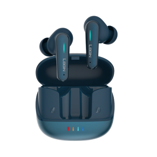Login L-206 Earbuds, Wireless,  Bluetooth, 400 mAh Battery (Dark Blue). - Image 5