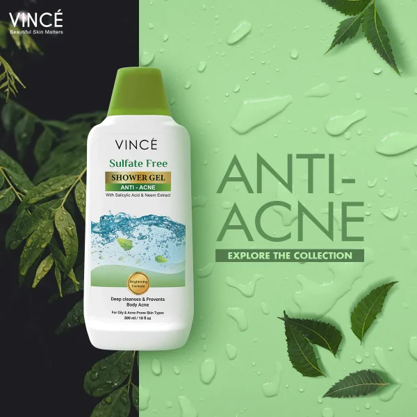 Vince Anti Acne Shower Gel 300ml - Image 5