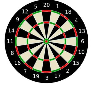 17 inch Crystal Double Sided Original Dart Board Game With 6 Darts: