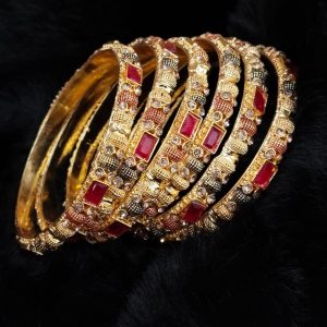 Casting Made Bangles Set Exclusive By Unique Fancy Jewelry